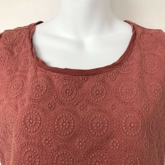 Lucky Brand Blouse Floral Scoop Embroidered Sz XS - Picture 2 of 8